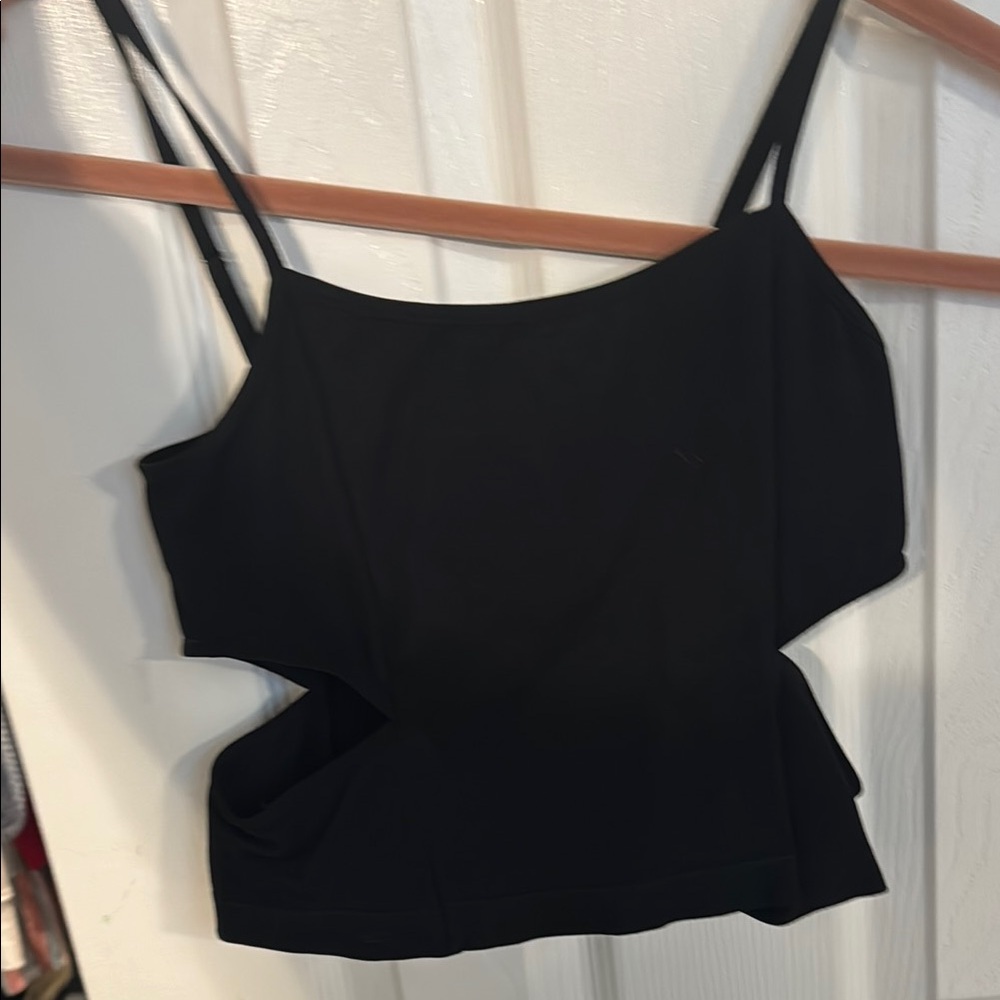 Boutique Black Women's tank Top with cutouts